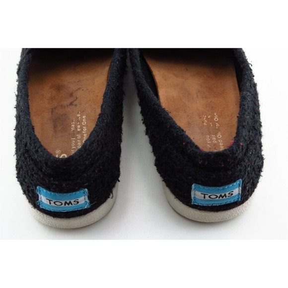 Toms Size 6.5 M Black Round Toe Flats Fabric Women - Picture 5 of 7